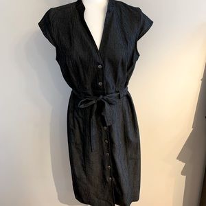 Black denim stretch dress